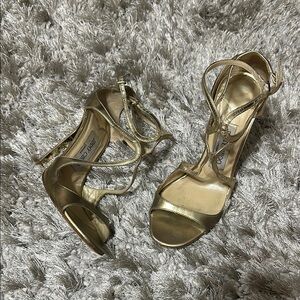 Jimmy Choo Gold Strappy Heels
